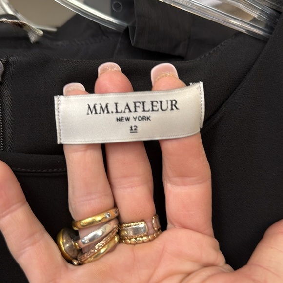 MM Lafleur Sarah Black Cap Sleeve Shift Dress Size 12 - Picture 3 of 9